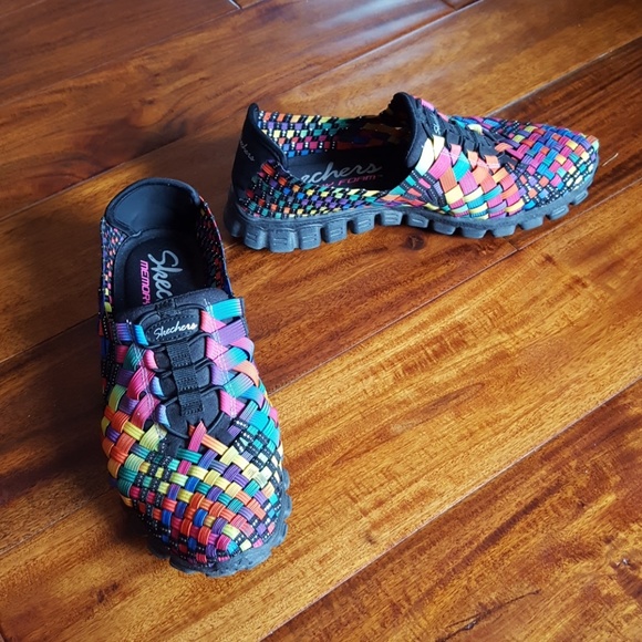 rainbow skechers memory foam